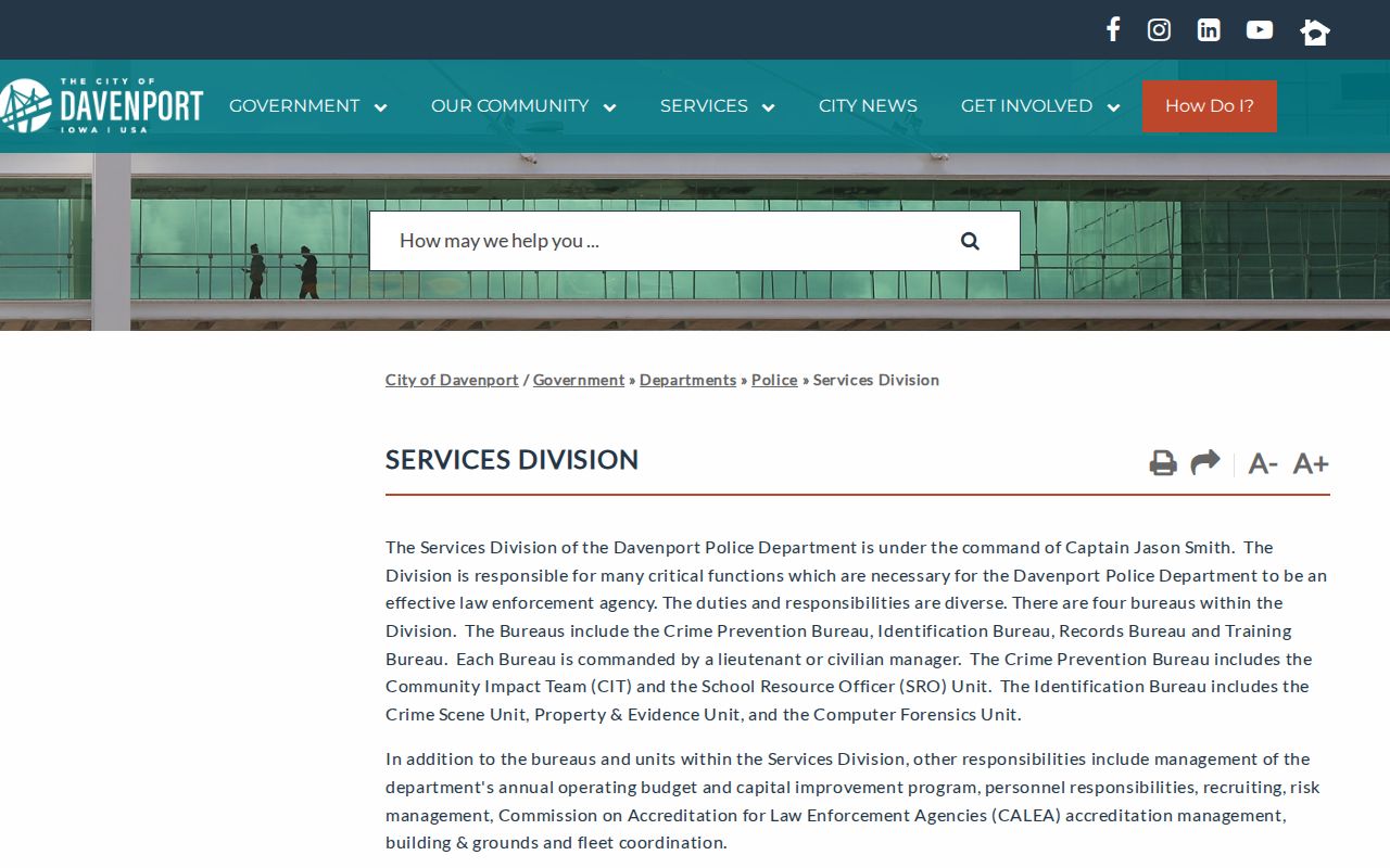 Davenport Police records and mugshot request information